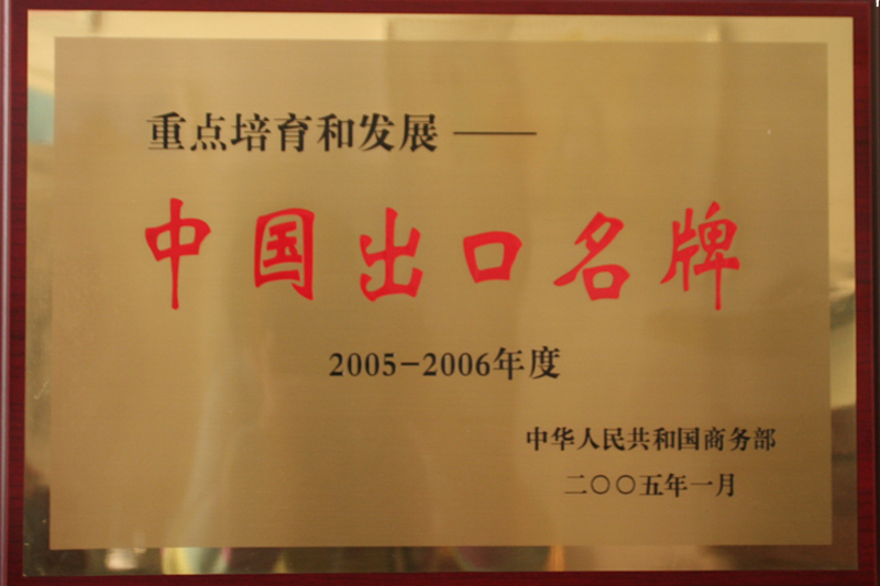 中國(guó)出口名牌