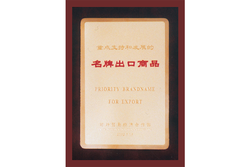 重點(diǎn)支持和發(fā)展的名牌出口商品